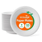 9 in / 10 in Round Deep Dish Leak - Resistant Sugarcane Compostable Plates｜BPI Certified, BPA - Free - ECOlipak