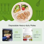 9 in / 10 in Round Heavy - Duty Compostable 3 Compartment Plates｜BPI Certified, BPA - Free - ECOlipak