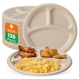 9 in / 10 in Round Heavy - Duty Compostable 3 Compartment Plates｜BPI Certified, BPA - Free - ECOlipak