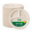 9 in / 10 in Round Heavy-Duty Compostable 3 Compartment Plates｜BPI Certified, PFAS-Free, BPA-Free - ECO-Lipak