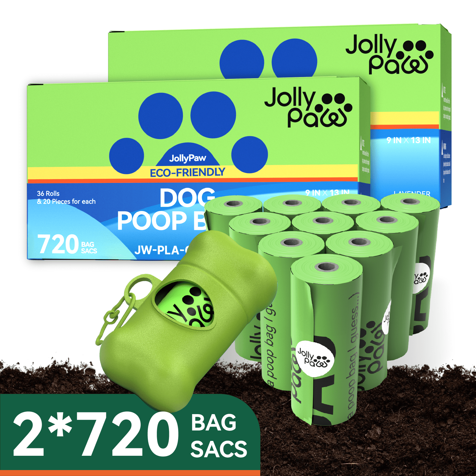 9 x 13 in Leak - Proof Compostable Poop Bags for Dogs｜Non - toxic, Plant - Based - ECOlipak