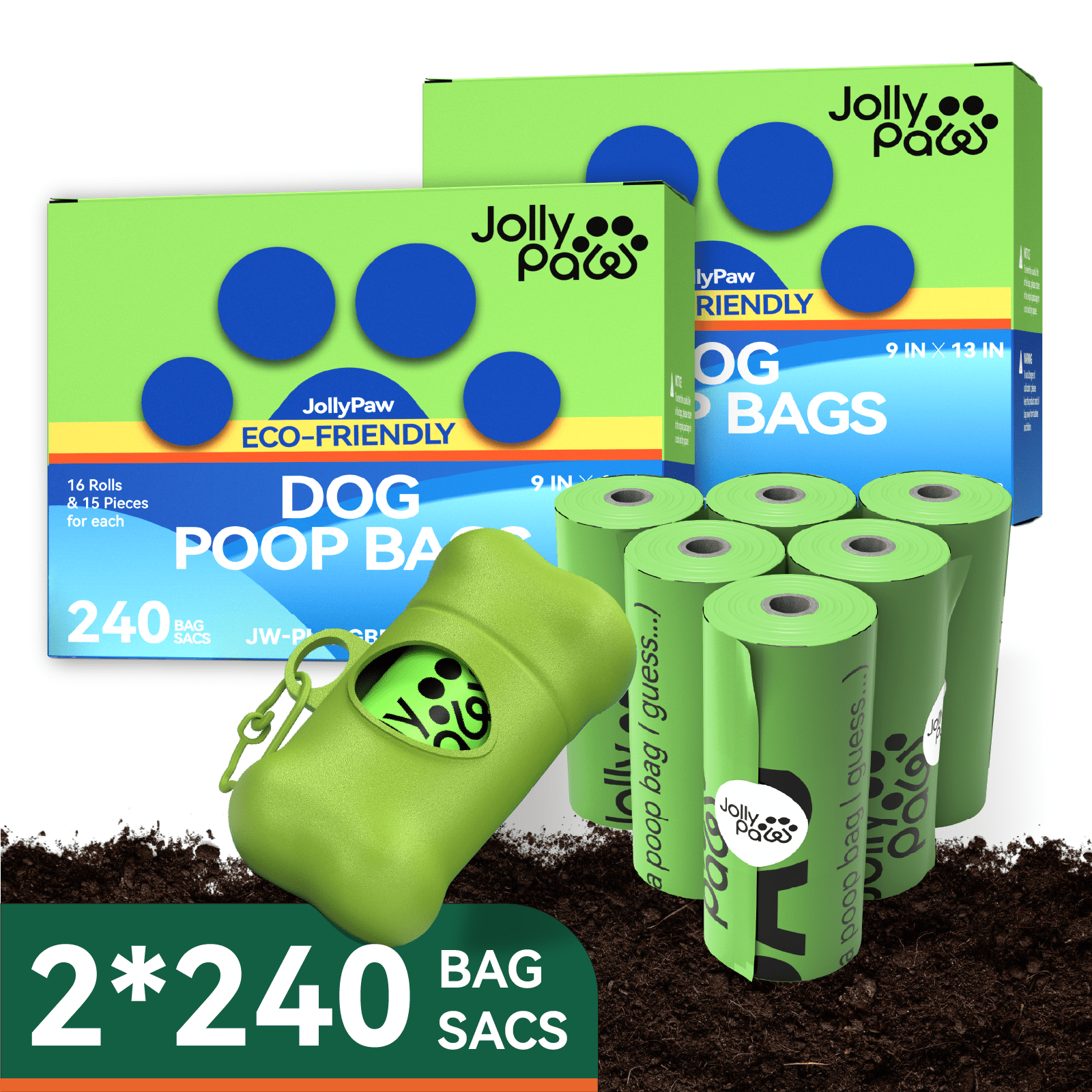 9 x 13 in Leak - Proof Compostable Poop Bags for Dogs｜Non - toxic, Plant - Based - ECOlipak