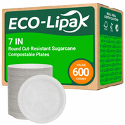 Wholesale Compostable Round Sugarcane Plates – 6/7/9/10 in | Bulk Cartons