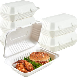 Clamshell Durable Leak - Proof Sugarcane To Go Boxes｜BPI Certified, BPA - Free - ECOlipak