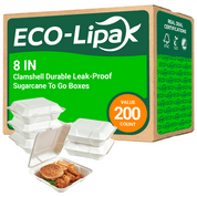 Clamshell Durable Leak - Proof Sugarcane To Go Boxes｜BPI Certified, BPA - Free - ECOlipak