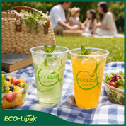 Clear Pliable Durable Compostable Cold Cup｜BPI Certified, PFAS - Free - ECO - Lipak