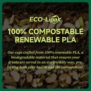 Clear Pliable Durable Compostable Cold Cup｜BPI Certified, PFAS - Free - ECO - Lipak