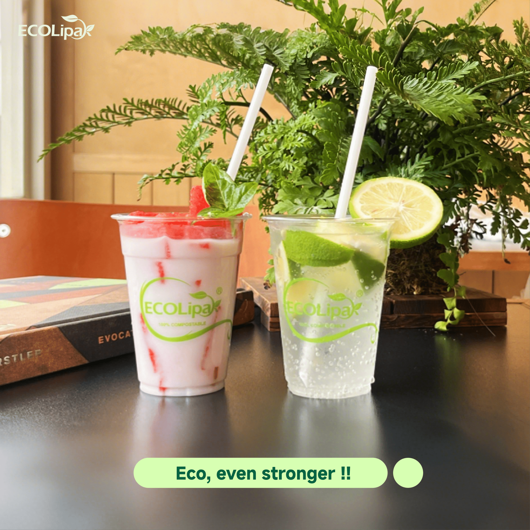 Clear Pliable Durable Compostable Cold Cup｜BPI Certified, PFAS - Free - ECOlipak