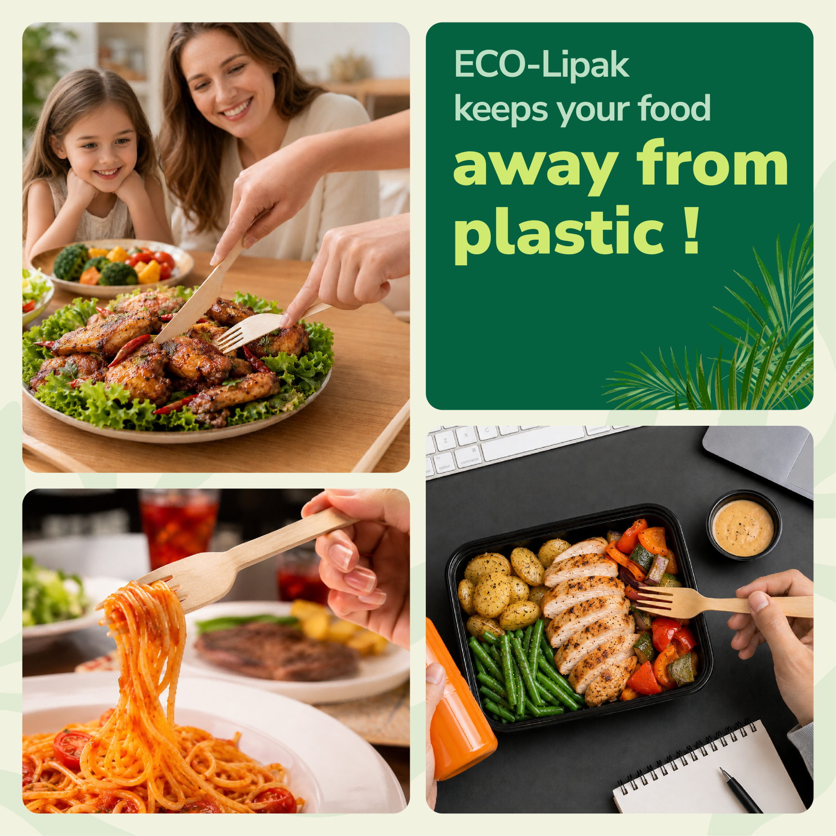 Compostable Splinter - Free Wooden Fork, Knife & Spoon Cutlery Set｜BPA - Free, Non - toxic - ECO - Lipak