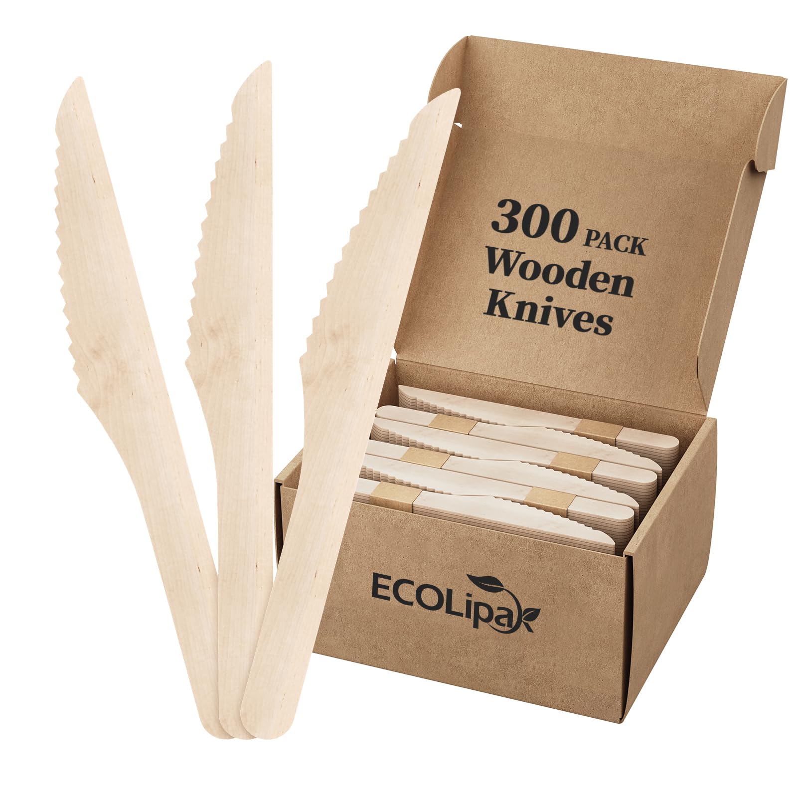 Compostable Splinter - Free Wooden Fork, Knife & Spoon Cutlery Set｜BPA - Free, Non - toxic - ECOlipak