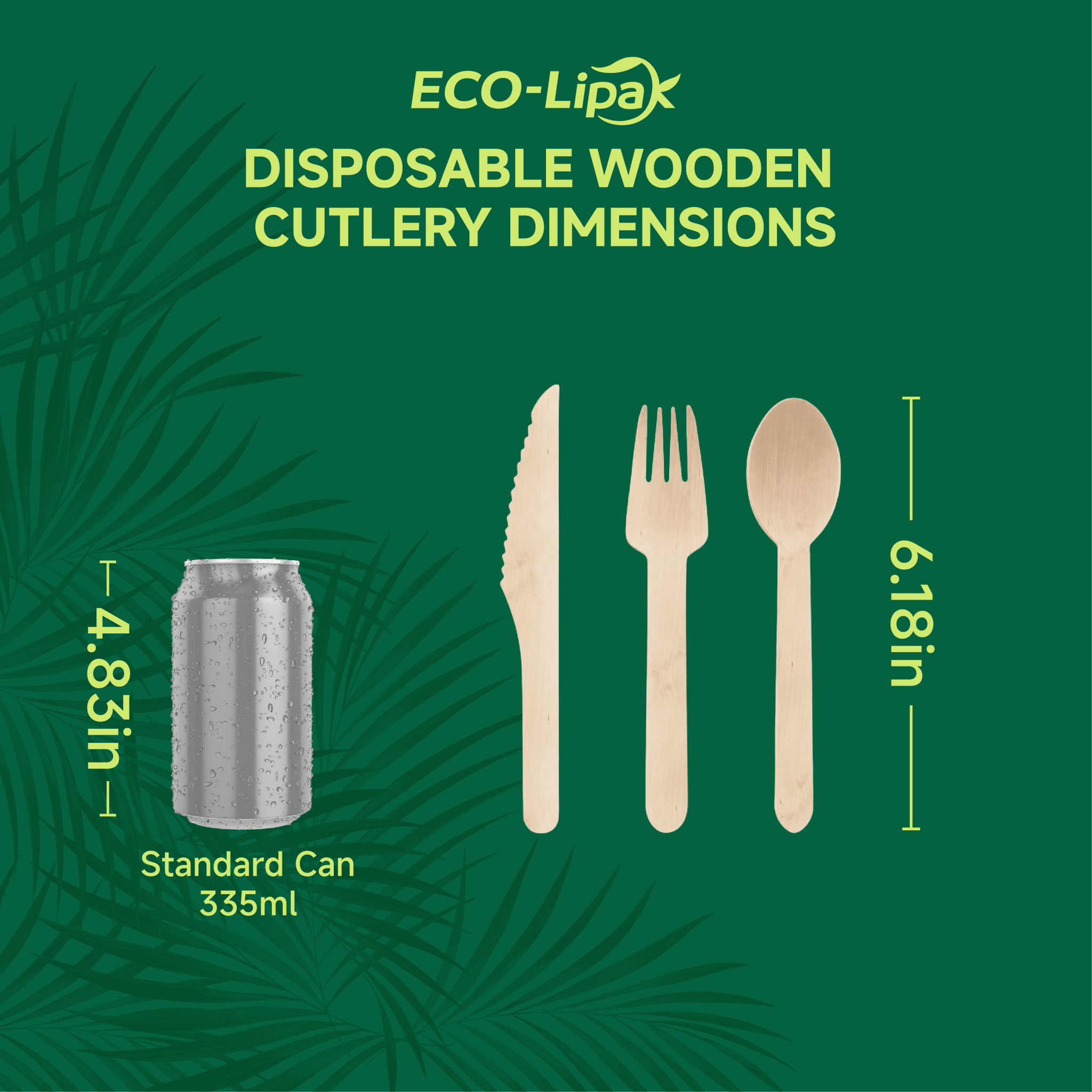 Compostable Splinter - Free Wooden Fork, Knife & Spoon Cutlery Set｜BPA - Free, Non - toxic - ECO - Lipak