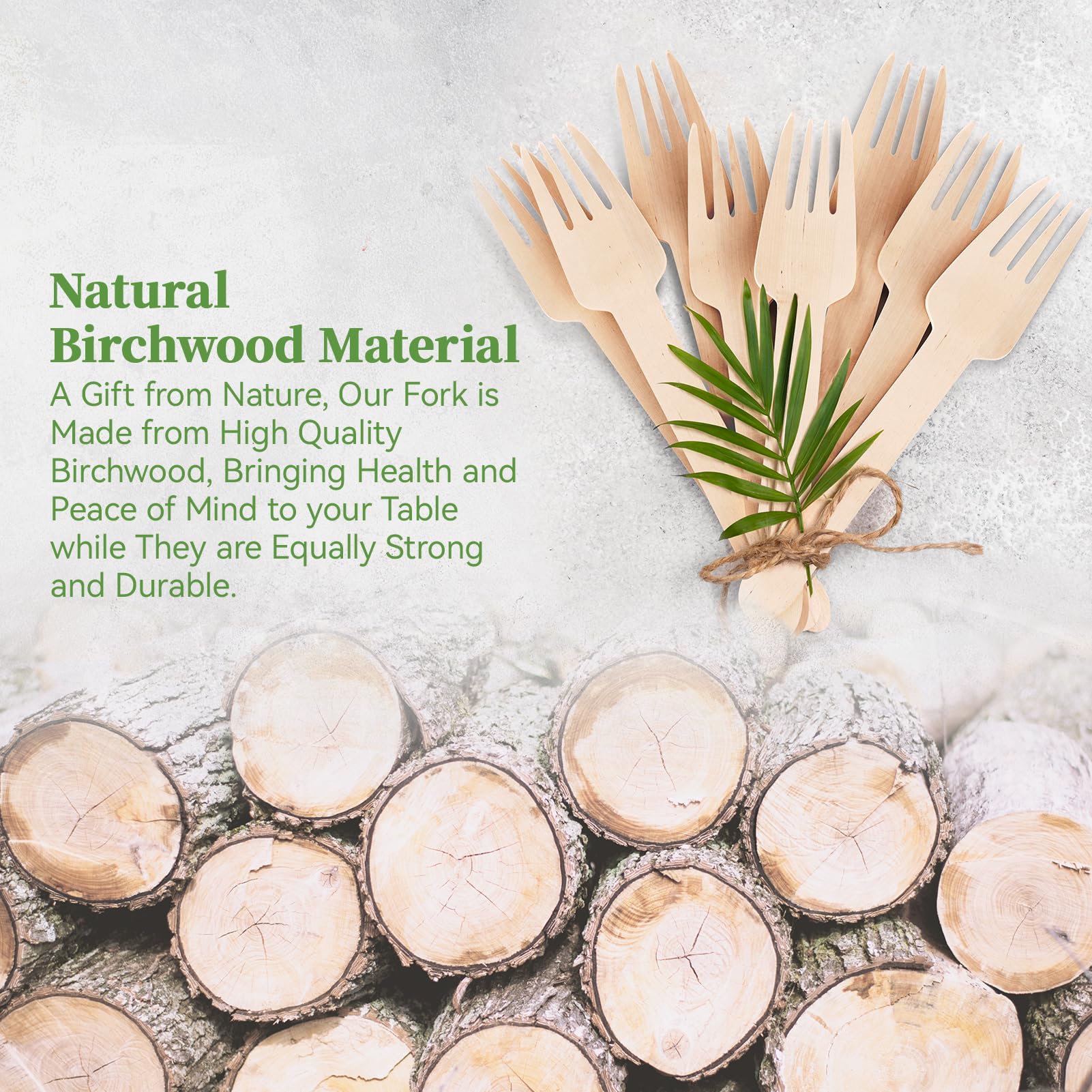 Compostable Splinter - Free Wooden Fork, Knife & Spoon Cutlery Set｜BPA - Free, Non - toxic - ECOlipak