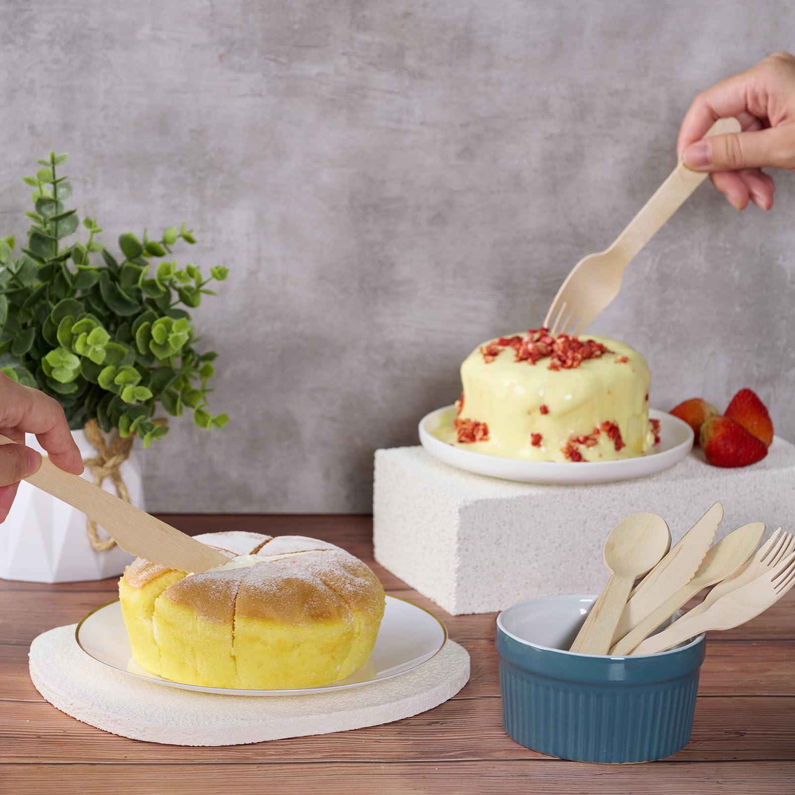 Compostable Splinter - Free Wooden Fork, Knife & Spoon Cutlery Set｜BPA - Free, Non - toxic - ECOlipak