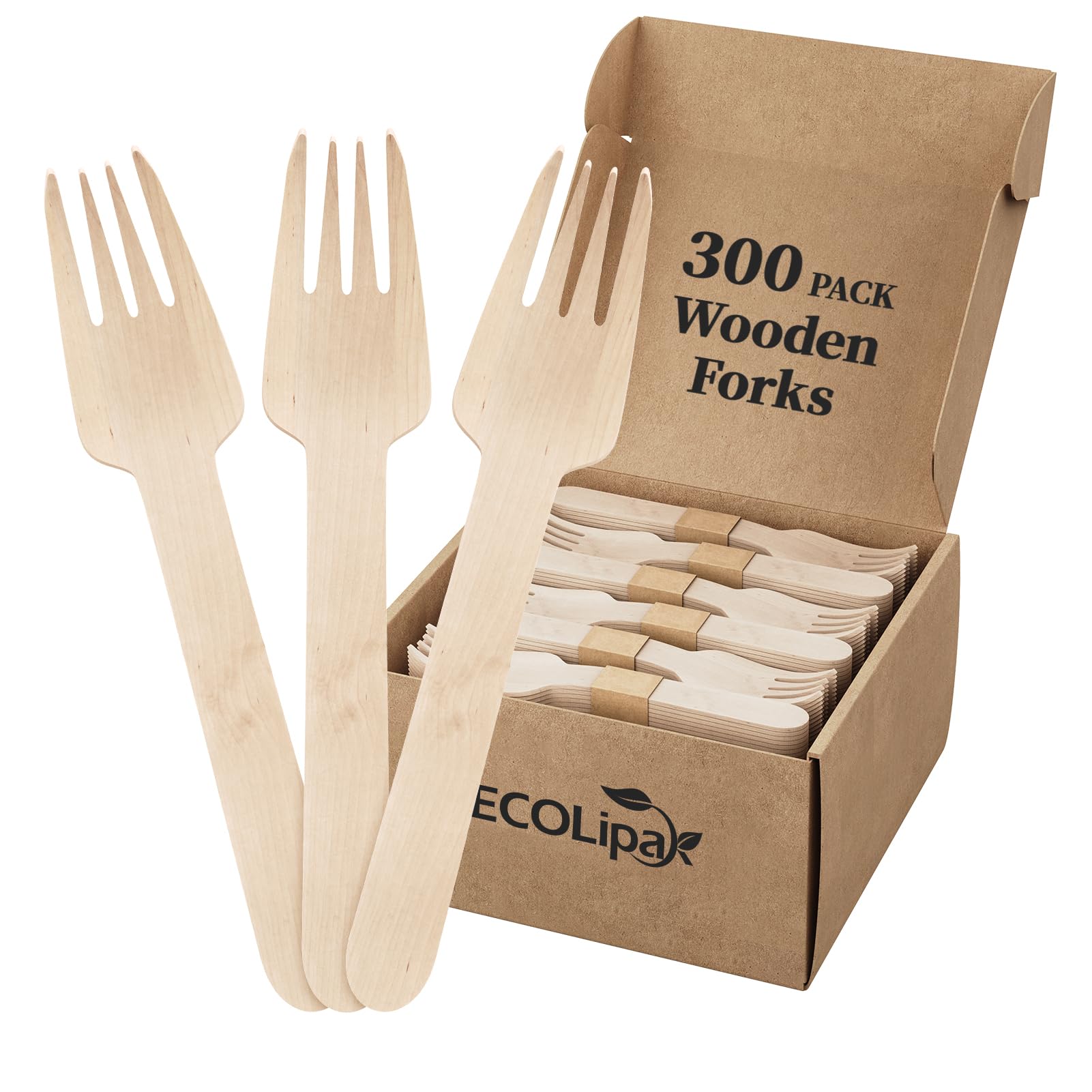 Compostable Splinter - Free Wooden Fork, Knife & Spoon Cutlery Set｜BPA - Free, Non - toxic - ECOlipak