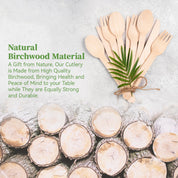 Compostable Splinter - Free Wooden Fork, Knife & Spoon Cutlery Set｜BPA - Free, Non - toxic - ECOlipak