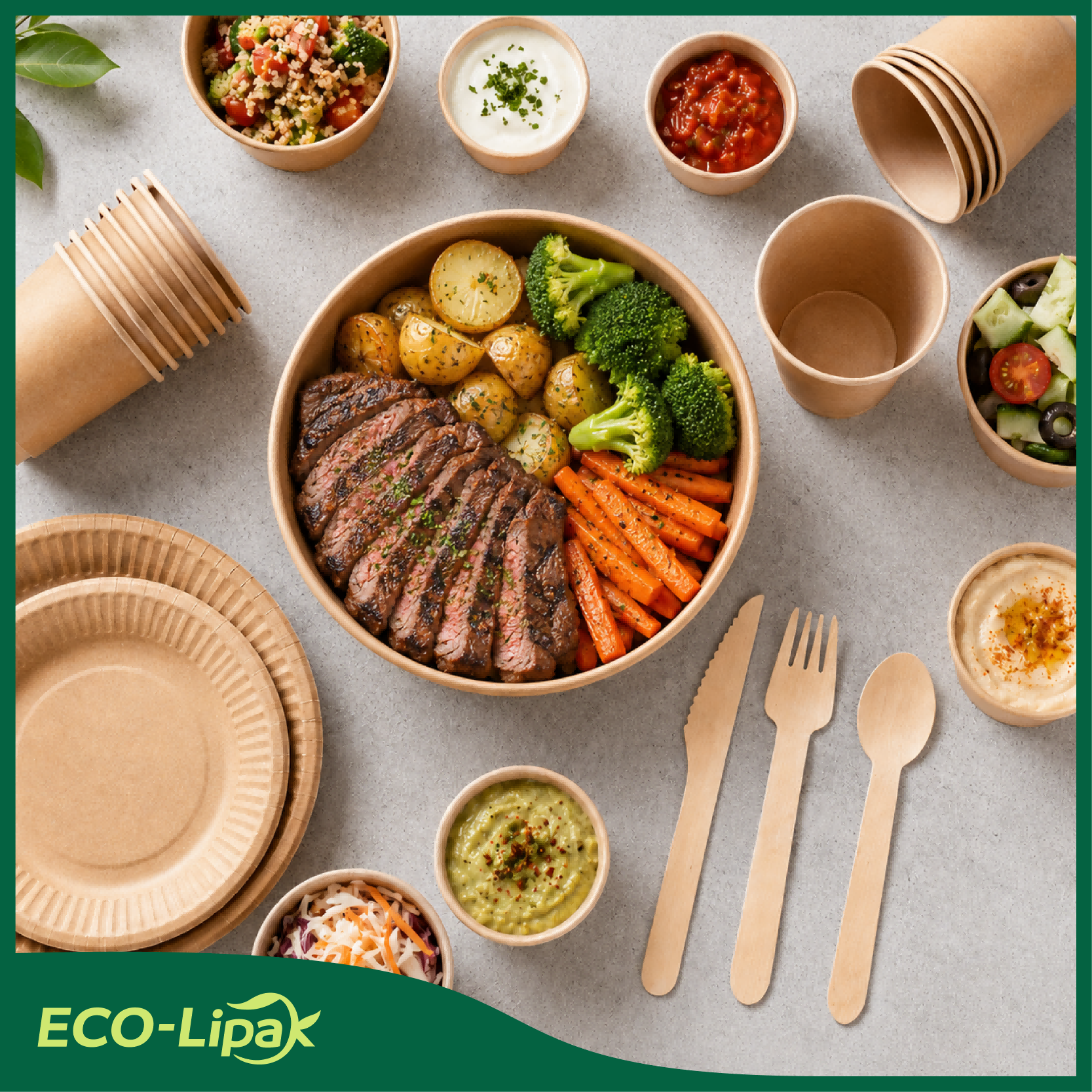 Compostable Splinter - Free Wooden Fork, Knife & Spoon Cutlery Set｜BPA - Free, Non - toxic - ECO - Lipak