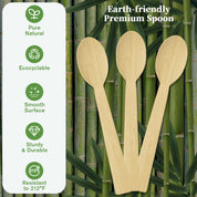 Compostable Sturdy Splinter - Free Fork, Knife & Spoon Bamboo Cutlery｜BPA - Free, Non - toxic - ECOlipak
