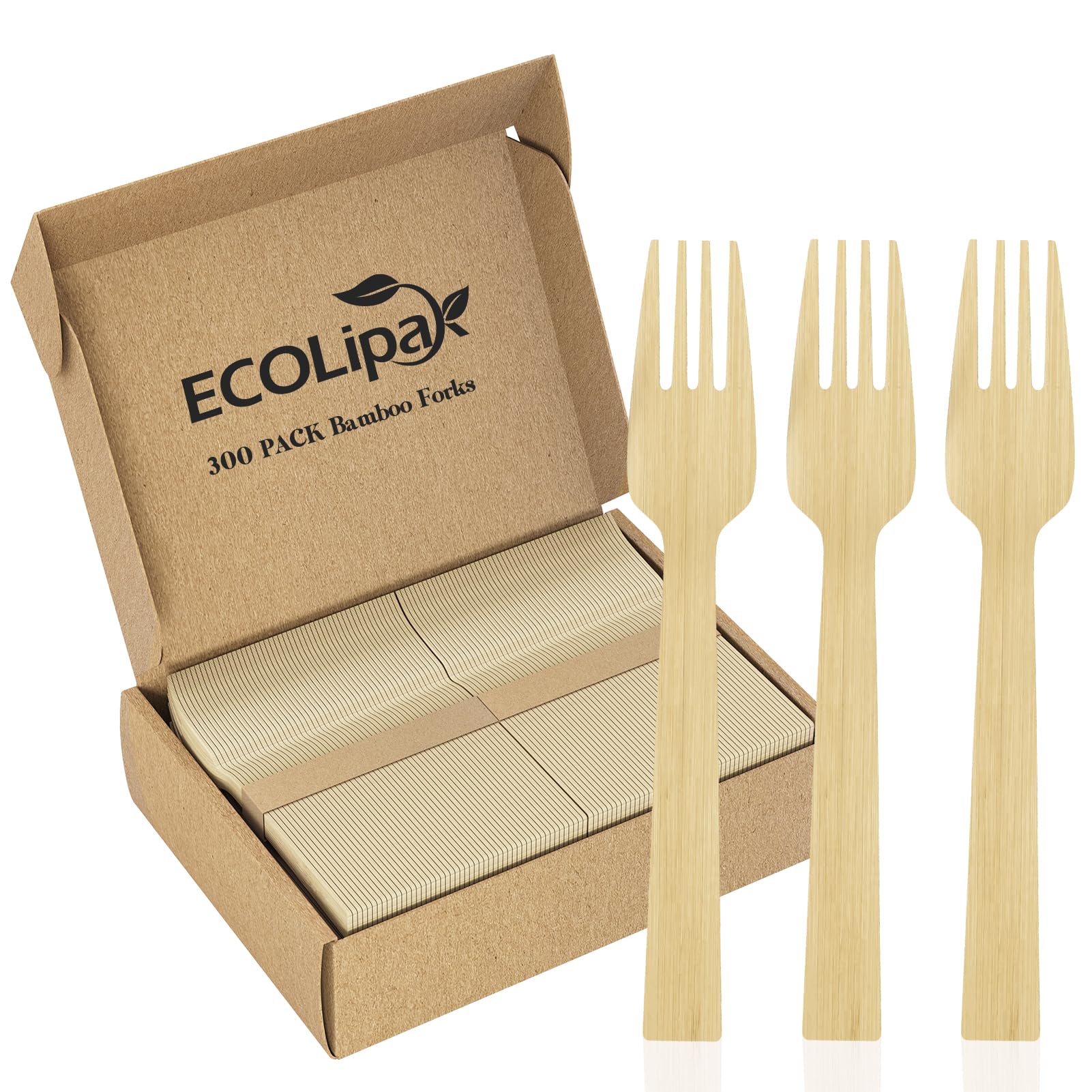 Compostable Sturdy Splinter - Free Fork, Knife & Spoon Bamboo Cutlery｜BPA - Free, Non - toxic - ECOlipak