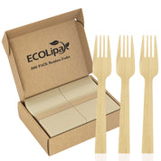 Compostable Sturdy Splinter - Free Fork, Knife & Spoon Bamboo Cutlery｜BPA - Free, Non - toxic - ECOlipak