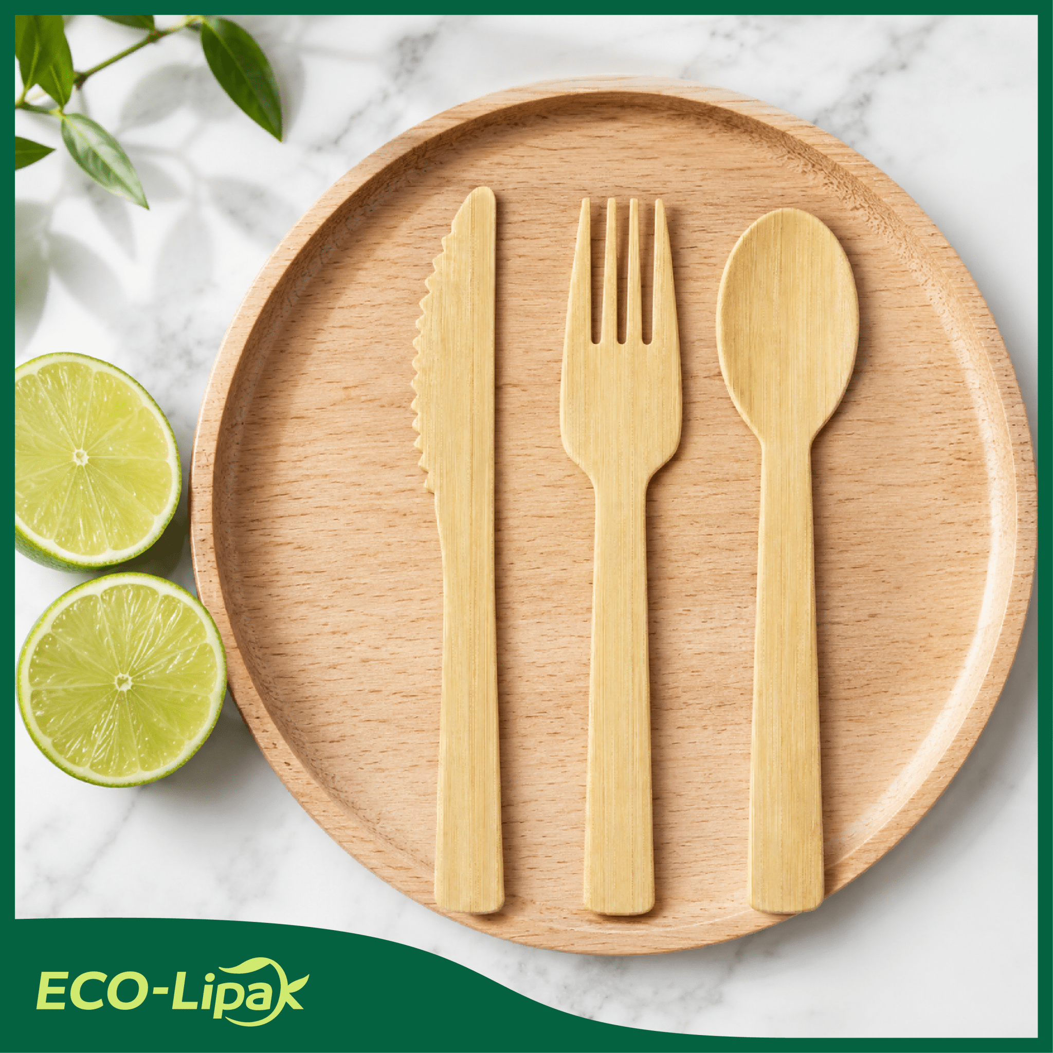 Compostable Sturdy Splinter - Free Fork, Knife & Spoon Bamboo Cutlery｜BPA - Free, Non - toxic - ECO - Lipak