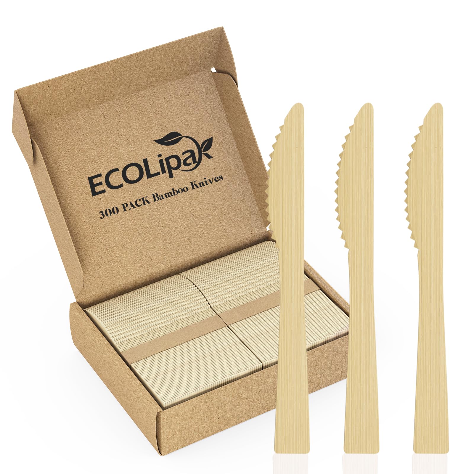 Compostable Sturdy Splinter - Free Fork, Knife & Spoon Bamboo Cutlery｜BPA - Free, Non - toxic - ECOlipak