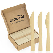 Compostable Sturdy Splinter - Free Fork, Knife & Spoon Bamboo Cutlery｜BPA - Free, Non - toxic - ECOlipak