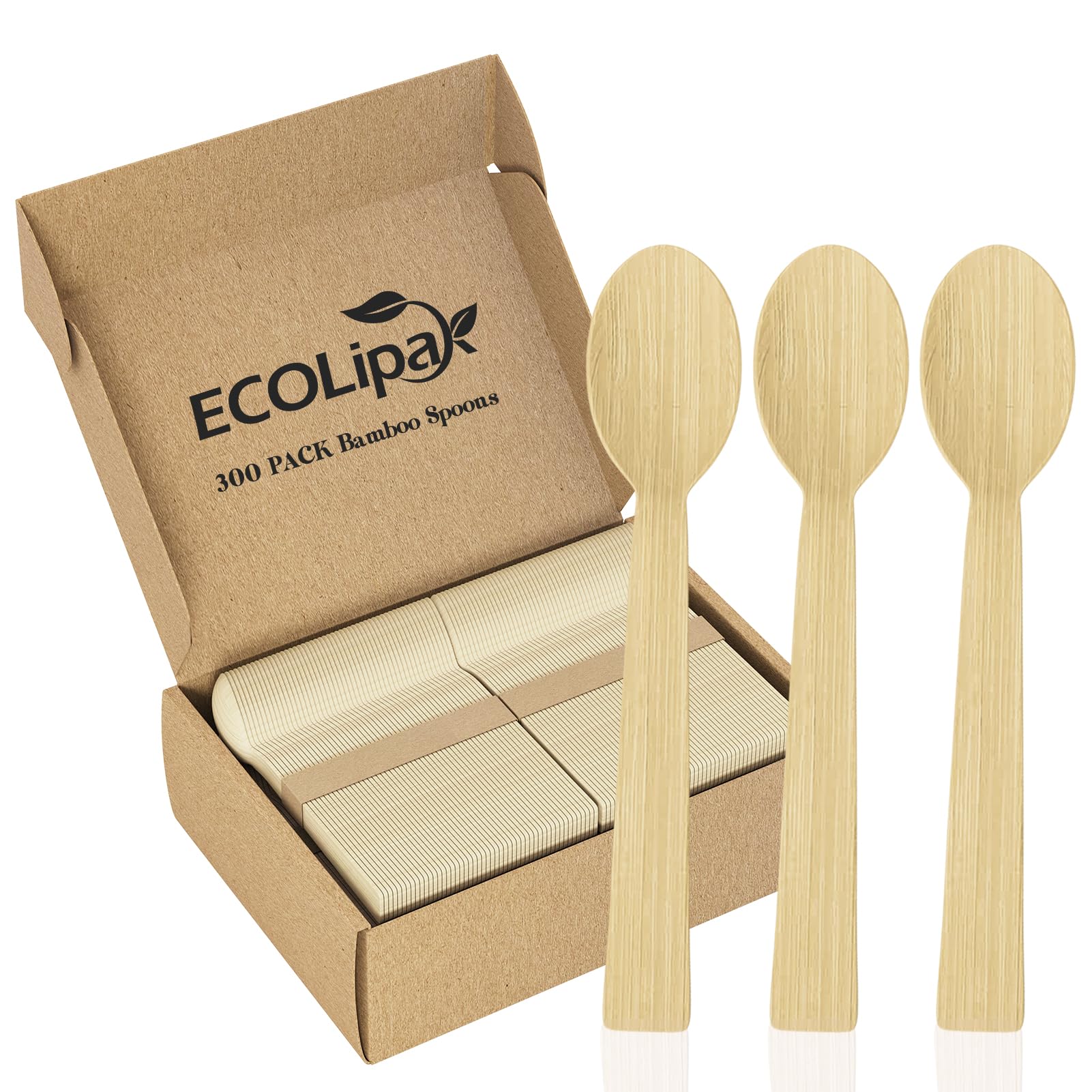 Compostable Sturdy Splinter - Free Fork, Knife & Spoon Bamboo Cutlery｜BPA - Free, Non - toxic - ECOlipak