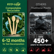 Compostable Sturdy Splinter - Free Fork, Knife & Spoon Bamboo Cutlery｜BPA - Free, Non - toxic - ECO - Lipak