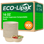Durable Sugarcane Compostable Bowls｜BPI Certified, BPA - Free - ECOlipak