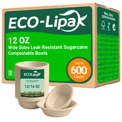 Durable Sugarcane Compostable Bowls｜BPI Certified, BPA - Free - ECO - Lipak