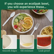 Durable Sugarcane Compostable Bowls｜BPI Certified, BPA - Free - ECOlipak