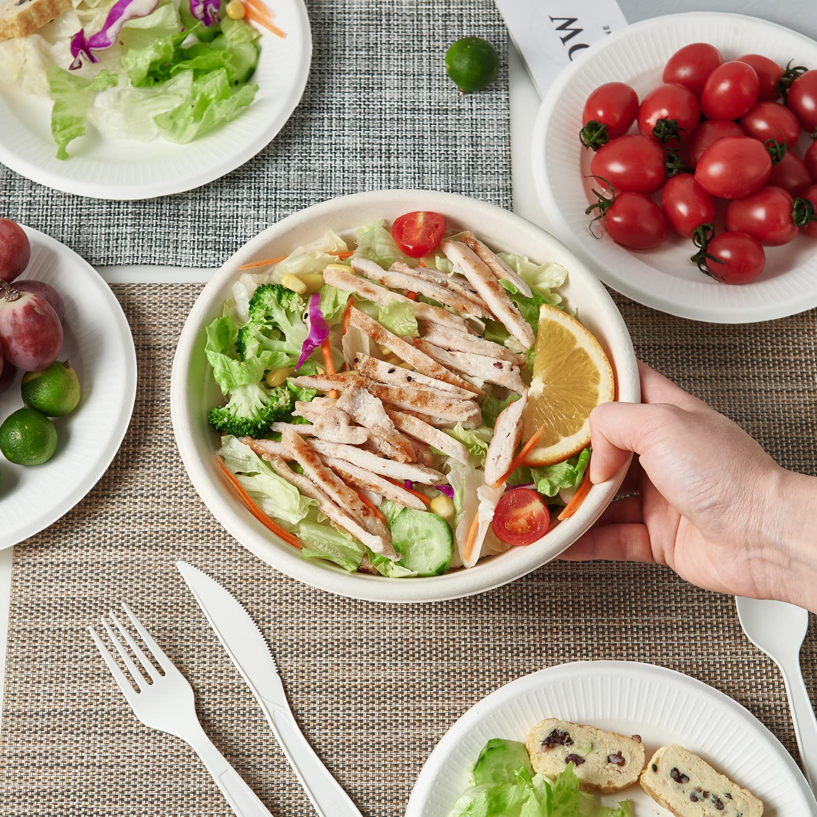 Durable Sugarcane Compostable Bowls｜BPI Certified, BPA - Free - ECOlipak