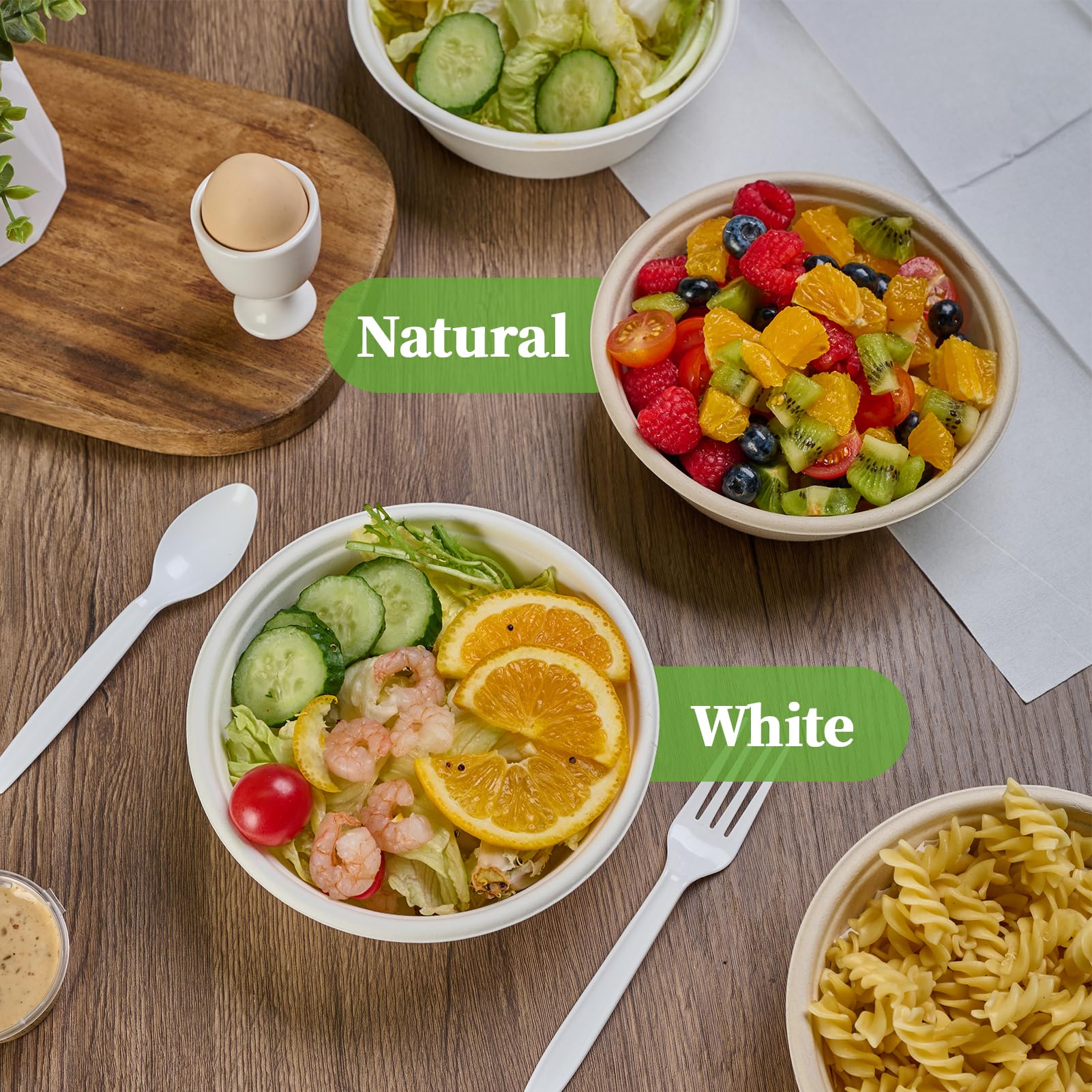Durable Sugarcane Compostable Bowls｜BPI Certified, BPA - Free - ECOlipak