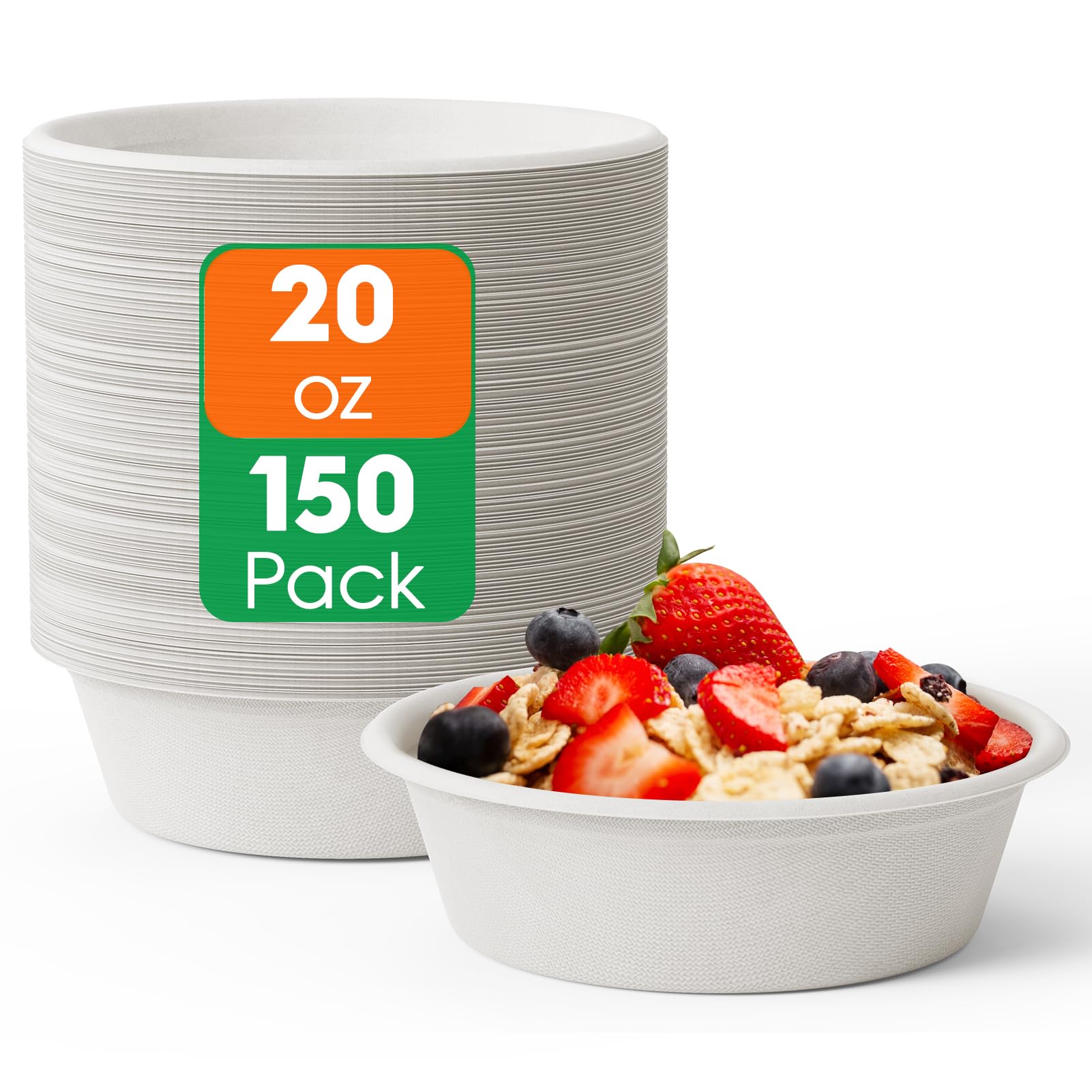 Durable Sugarcane Compostable Bowls｜BPI Certified, BPA - Free - ECOlipak