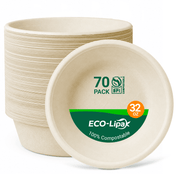 Durable Sugarcane Compostable Bowls｜BPI Certified, PFAS-Free, BPA-Free - ECO-Lipak