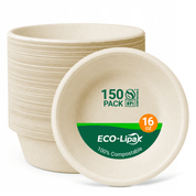 Durable Sugarcane Compostable Bowls｜BPI Certified, PFAS-Free, BPA-Free - ECO-Lipak