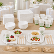 White Multi-Course Tableware Set for Weddings, Receptions & Celebrations