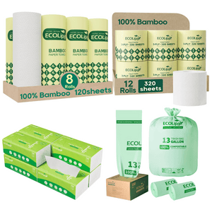 Eco-Friendly Home Essentials Set | Bamboo Paper & Compostable Trash Bags - ECO-Lipak - ECO-Lipak