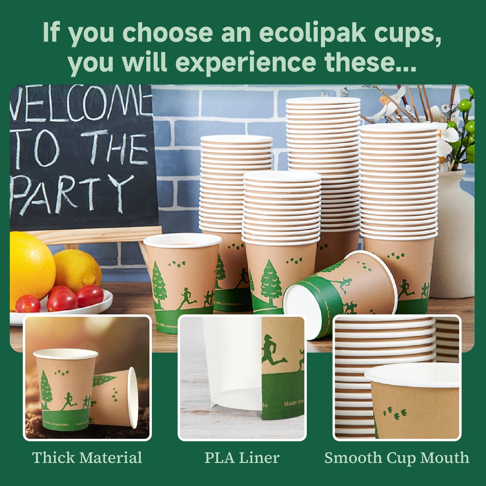Eco - Friendly Hot Drinking Compostable Cups｜BPA - Free, Plastic - Free - ECOlipak