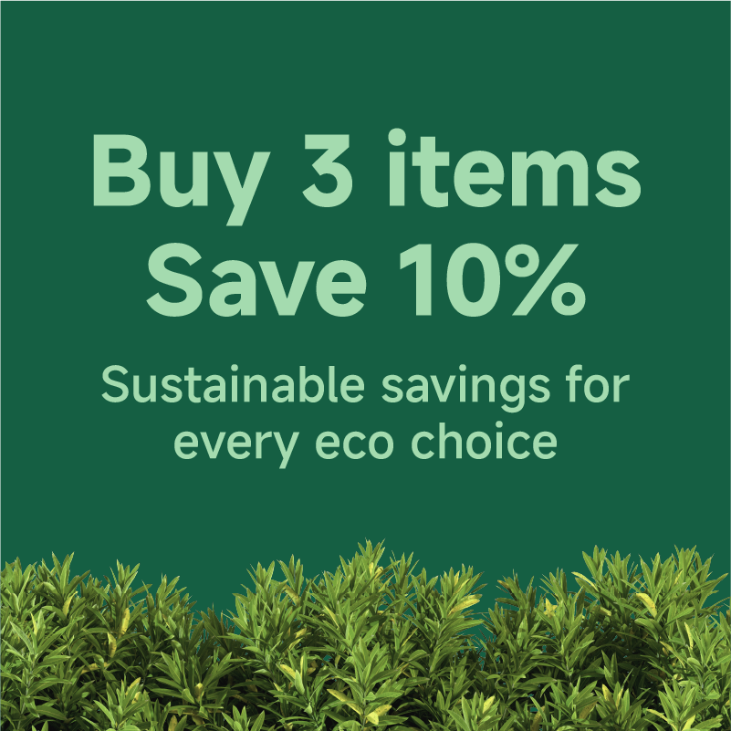 Green background with text offering 10% off first order using code WELCOME10, with soil texture at the bottom.