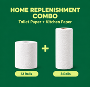 8 rollos de toallas de papel de bambú blancas de 2 capas para cocina | Suaves, sin pelusas y aptas para alimentos