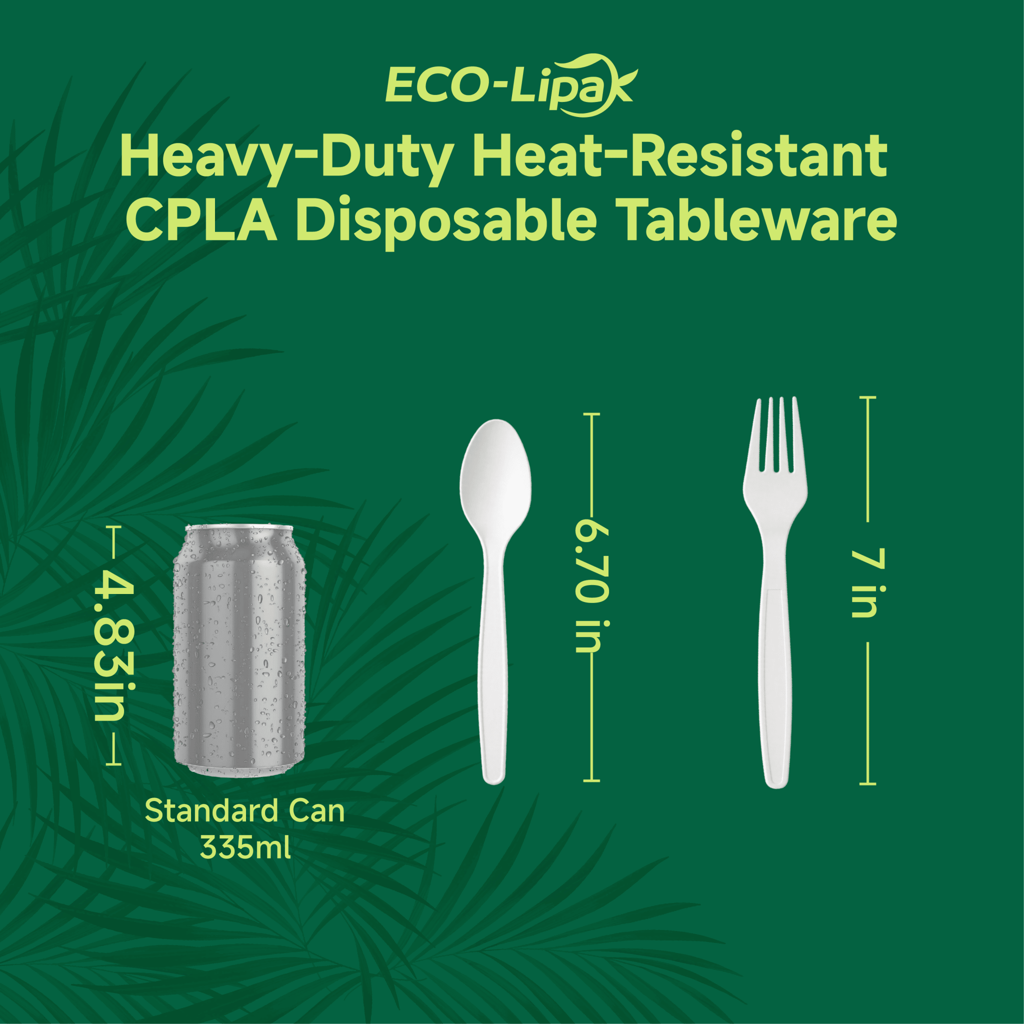 Heavy - Duty Heat - Resistant CPLA Fork, Knife & Spoon Compostable Cutlery｜BPA - Free, Non - toxic - ECO - Lipak
