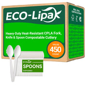 Heavy - Duty Heat - Resistant CPLA Fork, Knife & Spoon Compostable Cutlery｜BPA - Free, Non - toxic - ECOlipak