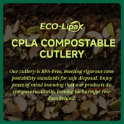 Heavy - Duty Heat - Resistant CPLA Fork, Knife & Spoon Compostable Cutlery｜BPA - Free, Non - toxic - ECO - Lipak