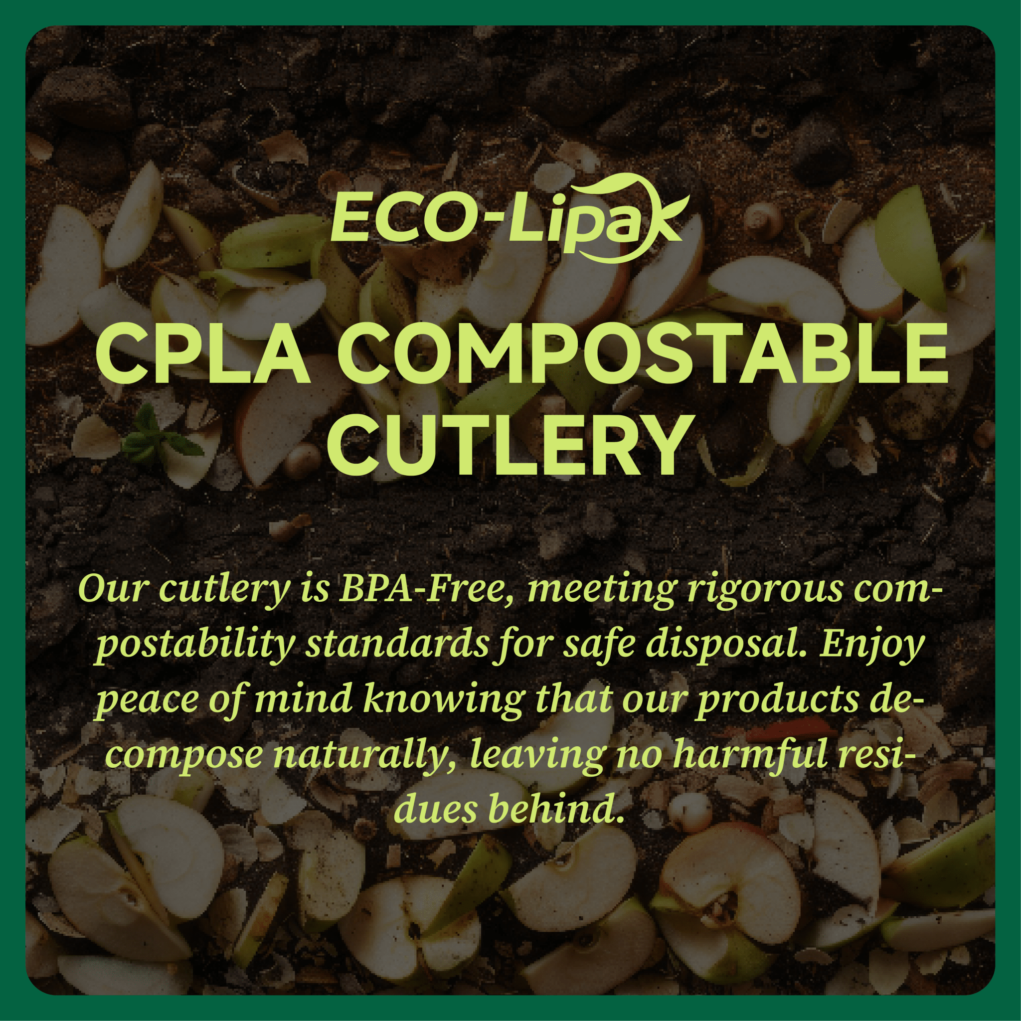Heavy - Duty Heat - Resistant CPLA Fork, Knife & Spoon Compostable Cutlery｜BPA - Free, Non - toxic - ECO - Lipak