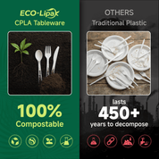 Heavy - Duty Heat - Resistant CPLA Fork, Knife & Spoon Compostable Cutlery｜BPA - Free, Non - toxic - ECO - Lipak