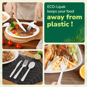Heavy - Duty Heat - Resistant CPLA Fork, Knife & Spoon Compostable Cutlery｜BPA - Free, Non - toxic - ECO - Lipak