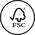 FSC logo, representing the Forest Stewardship Council. It's an international organization that promotes the responsible management of the world's forests. Products with this logo meet strict environmental, social, and economic standards for sustainable forestry. 