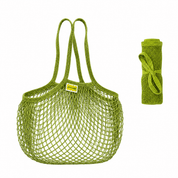 Mesh Grocery Bag Reusable Cotton Shopping Tote with Long Handles for Daily Outing, Shopping & Beach - ECO-Lipak