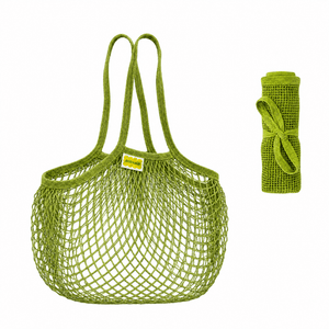 Mesh Grocery Bag Reusable Cotton Shopping Tote with Long Handles for Daily Outing, Shopping & Beach - ECO-Lipak